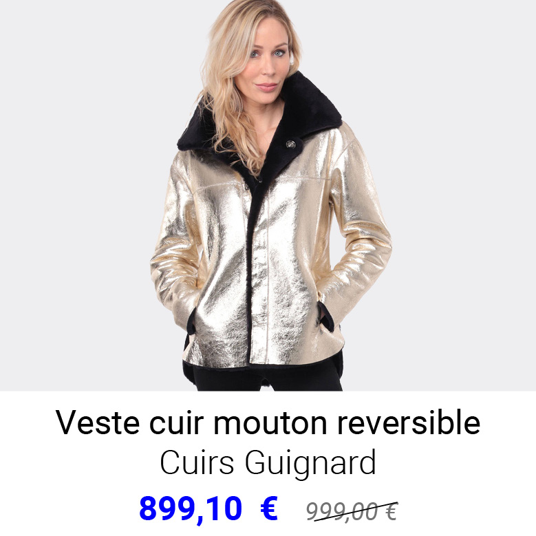 Veste cuir mouton reversible