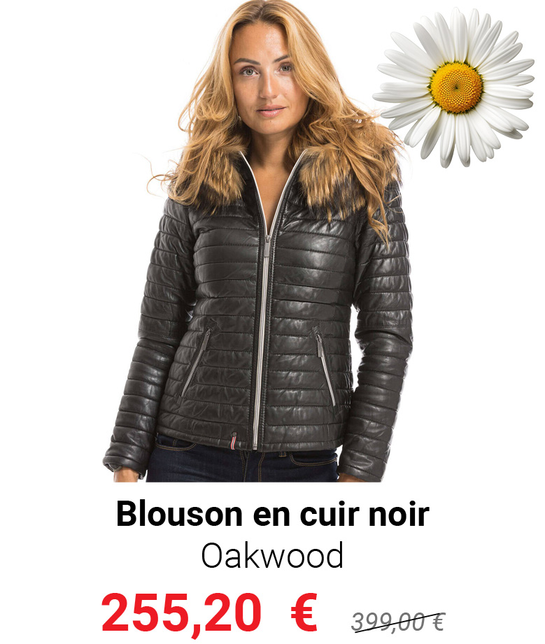 Blouson cuir noir